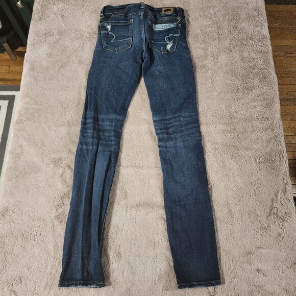 American Eagle Distressed Patchwork Skinny Jeans - Women's Sizeโ 0 Regular - Picture 2 of 3